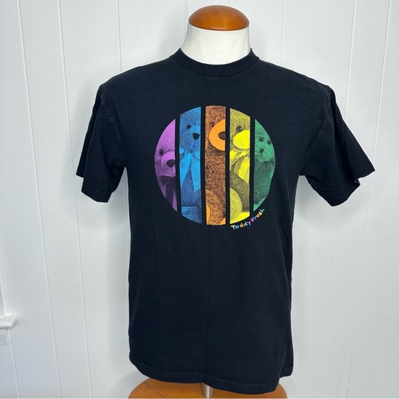 Teddy Fresh Colorful Bear Black T Shirt - Picture 1 of 7